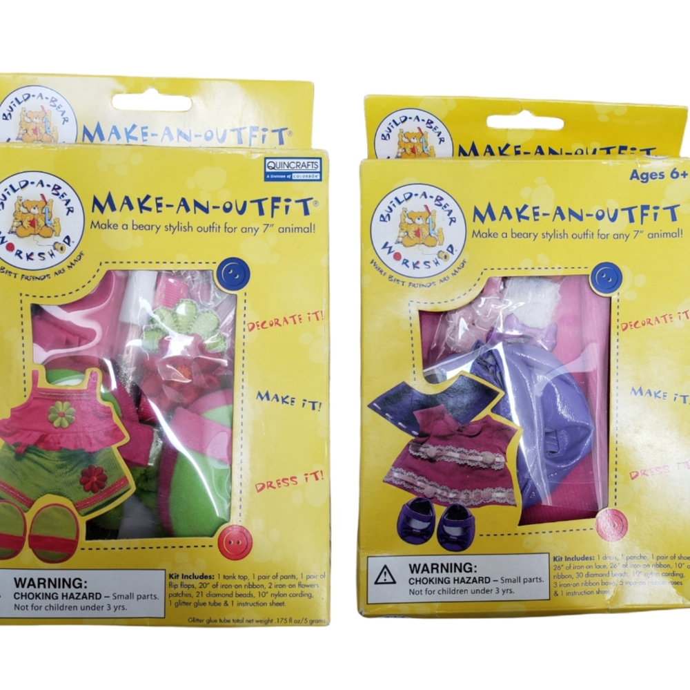 NWT Set of 2 Build-A-Bear Make-An-Outfit Kit